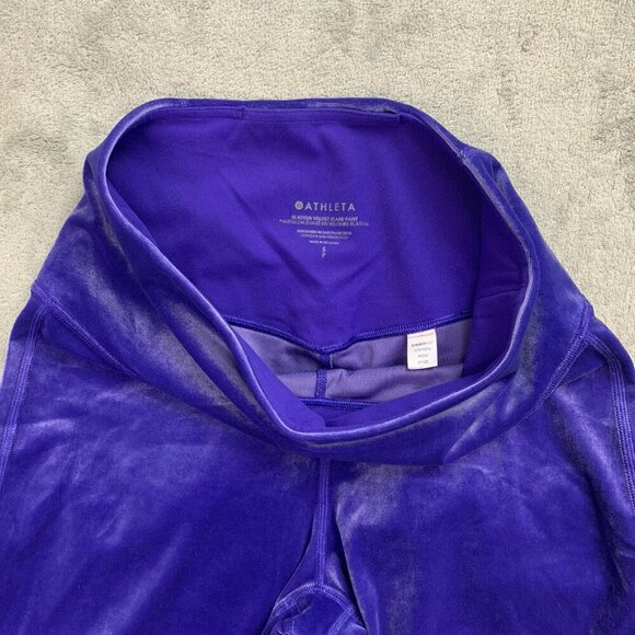 Athleta Pants Womens Small Purple Elation Velvet Flare Pull On Athleisure 29” - Picture 8 of 13
